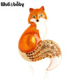 Animal-Themed Rhinestone Enamel Fox Brooch Pin for Women Party & Casual Wear