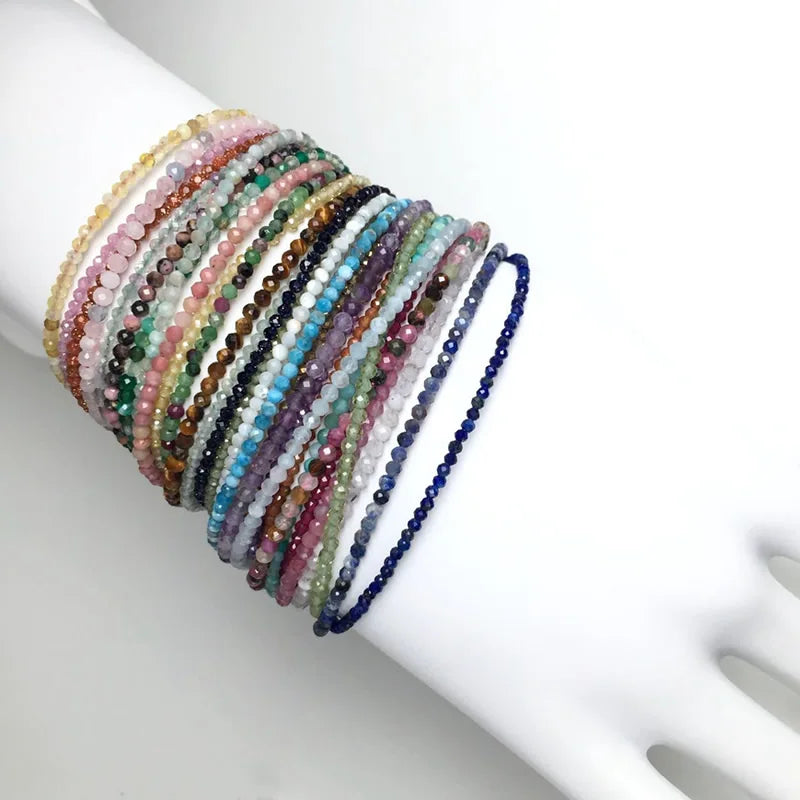 Natural Stone Beaded Bracelet with Rose Quartz and Amethysts for Men and Women - Gift Jewelry