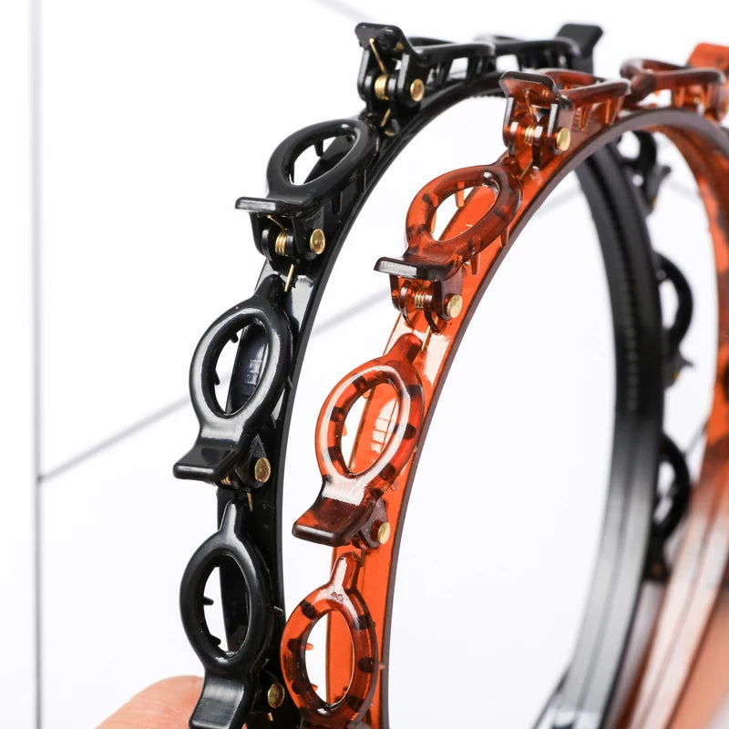 Double Layer Clip Hairbands for Women Fashion Plastic Braided Headband Punk Style