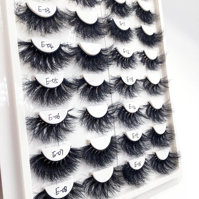 25mm Mink False Eyelashes Wholesale Fluffy Wispy Makeup Lashes - Multiple Styles & Colors