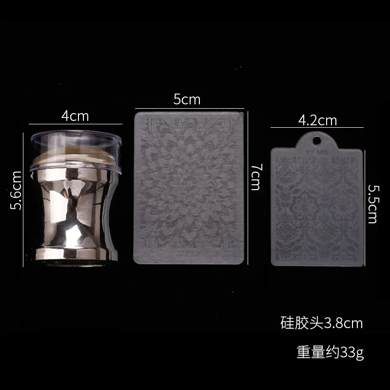 Transparent Silicone Nail Art Stamp Kit for French Manicure & Gel Polish