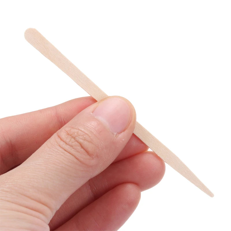Wooden Wax Applicator Sticks for Hair Removal 100 Pieces - Body & Face Use