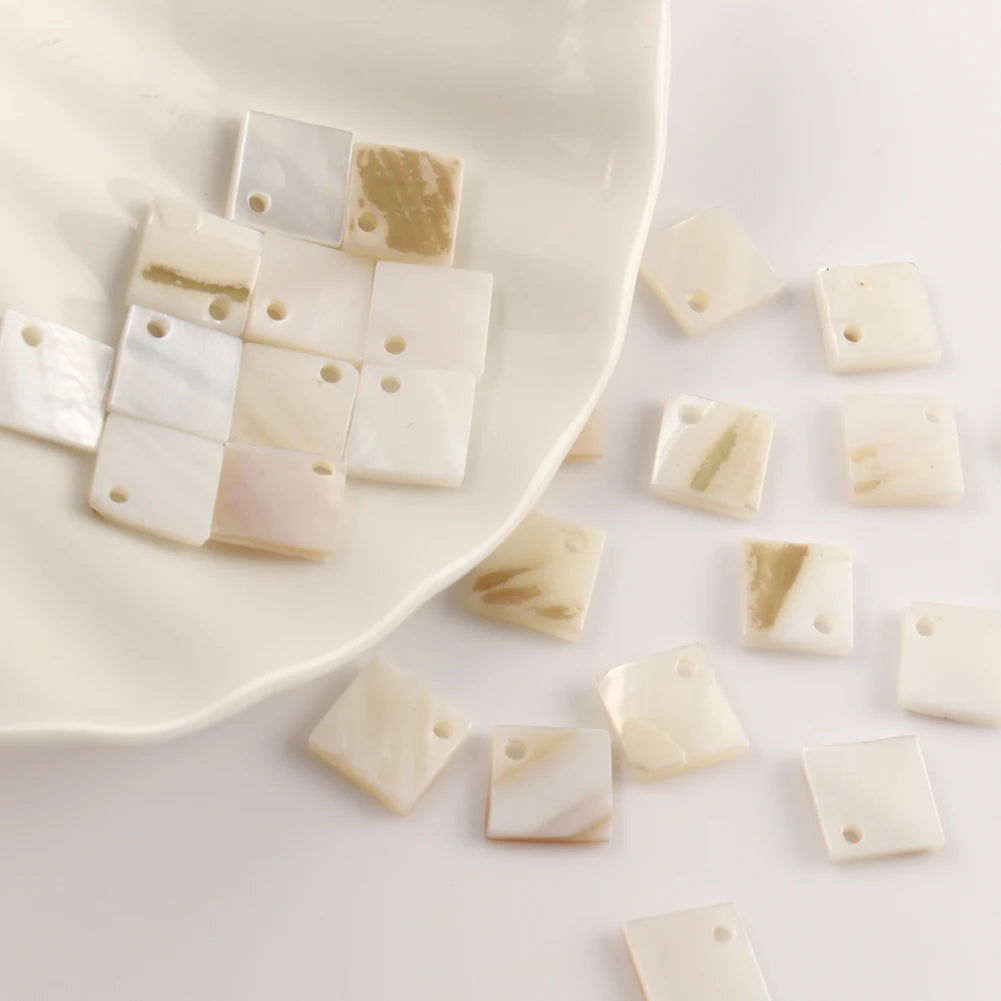 Natural Mother of Pearl Cross Beads Charms for DIY Jewelry Making - 30pcs
