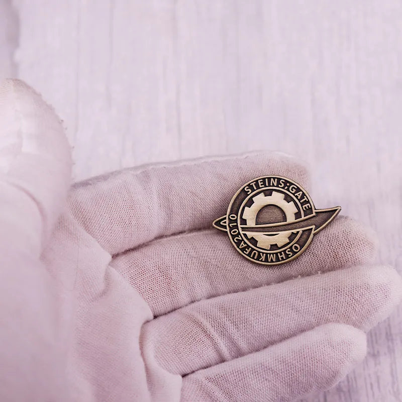 Steins;Gate Anime Badge Pin Brooch Copper Clutch Accessory