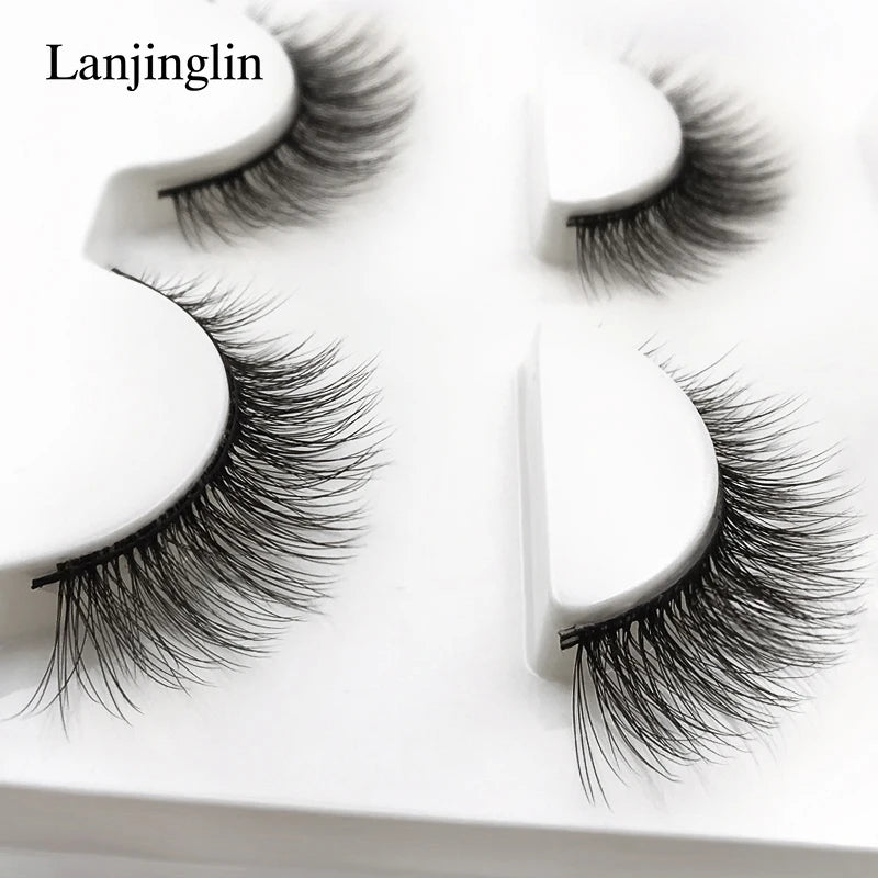 False Eyelash Sets 3D Faux Mink Full Strip Lashes Natural Short Style Wholesale