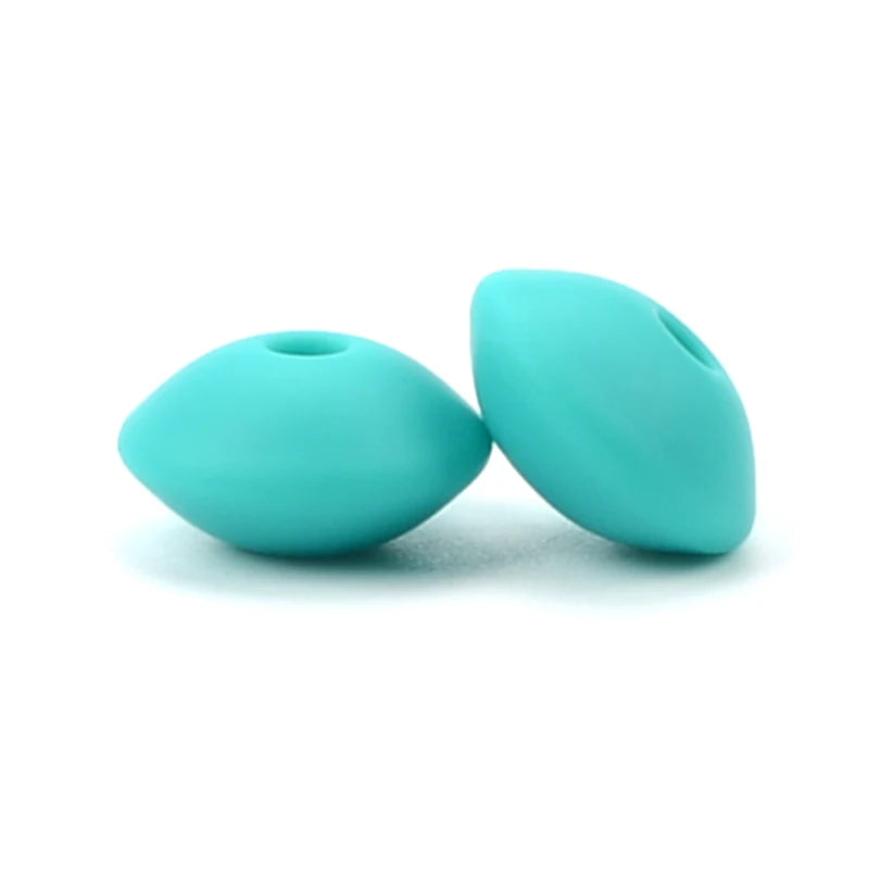 Silicone Lentil Beads 12mm 20pcs for DIY Jewelry Making - Safe, BPA Free