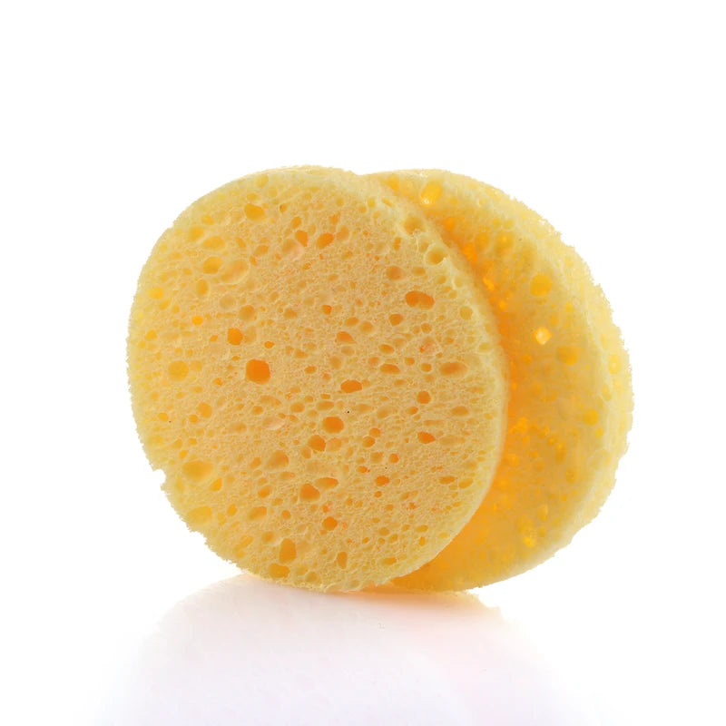 Natural Wood Pulp Facial Sponge 10Pcs Exfoliating Face Cleansing Puff Set