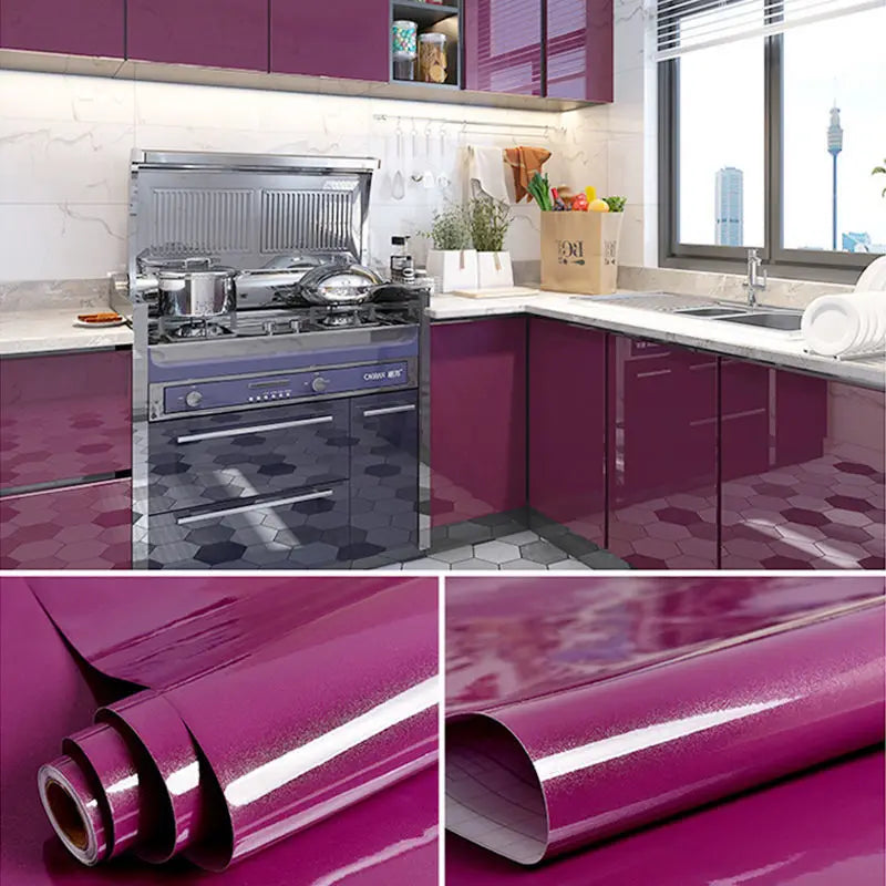 Self-Adhesive Wallpaper Vinyl Films for Kitchen Cabinets & Furniture DIY Decor