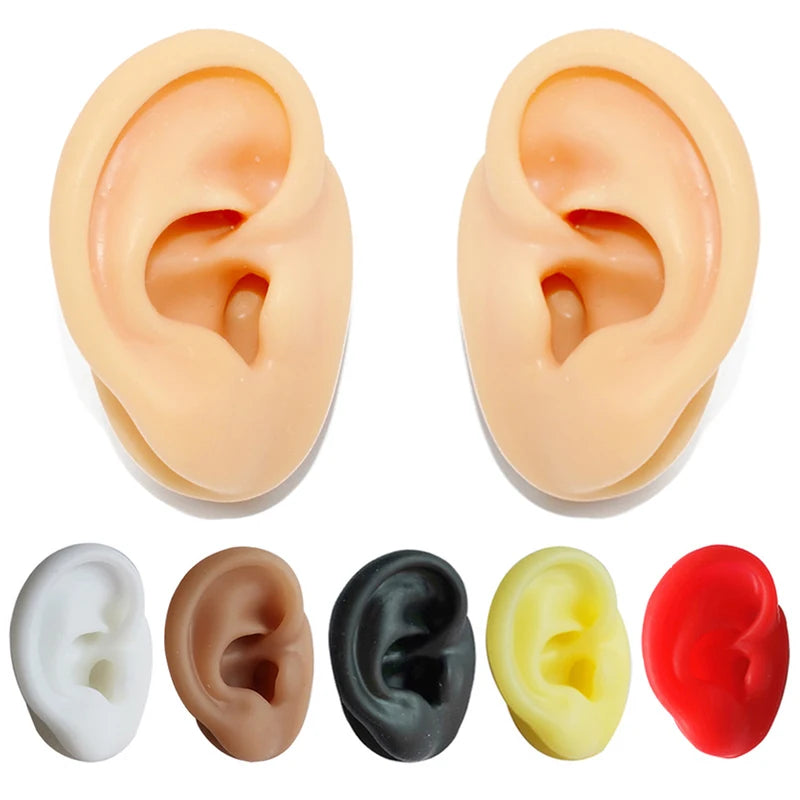 Silicone Ear Model for Piercing Practice & Display - Reusable Body Jewelry Tools