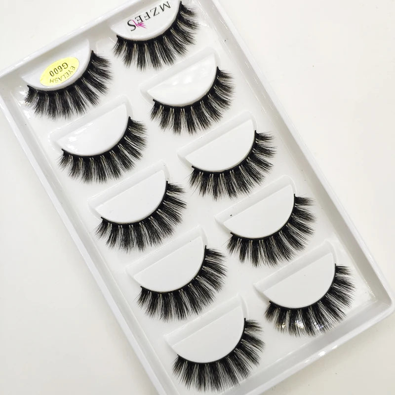 3D Mink False Eyelashes - Soft Cat Eye Makeup Lashes, Faux Cils, Multiple Colors