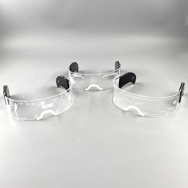 Luminous LED Glasses Neon Light Decoration for Nightclub DJ Dance Rave Costume