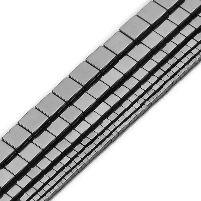 Natural Stone Square Hematite Beads 2-10mm for Jewelry Making - DIY Spacer Loose Beads