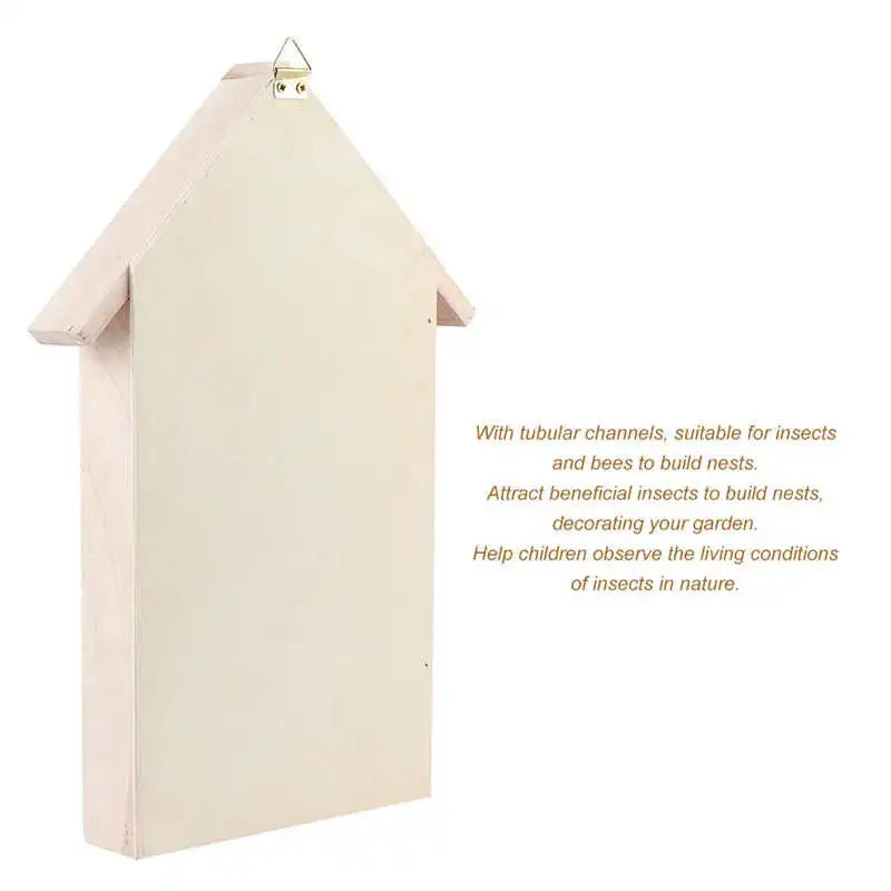 Wooden Insect House Bee Shelter Garden Nesting Box Outdoor Ornament