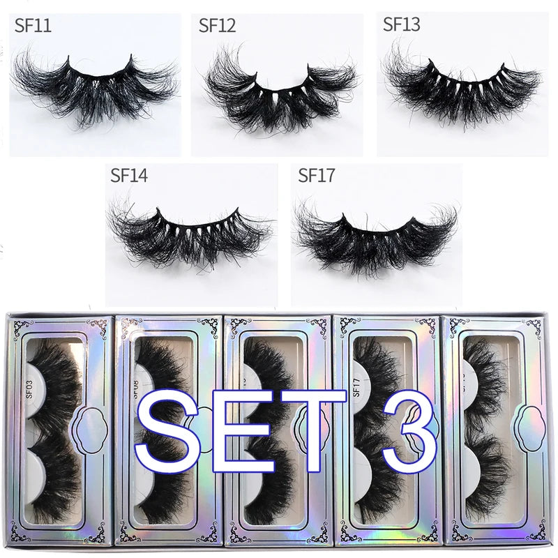 Wholesale 25mm Mink Fluffy Long False Eyelashes - Multiple Styles & Colors