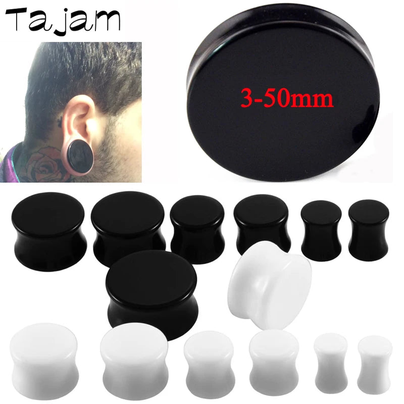 Solid Acrylic Saddle Ear Plugs Expander Piercing Body Jewelry 3mm-50mm