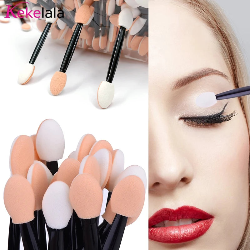 100 Pcs Makeup Sponges Eyeshadow Applicators Mini Tools Bulk Portable