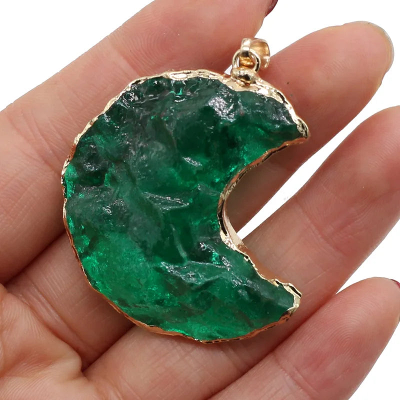Natural Rainbow Quartz Crystal Pendant for Jewelry Making - Irregular Chakra Stone Charm