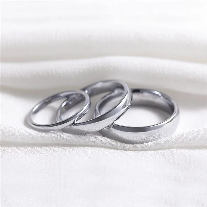 Men Women Tungsten Carbide Wedding Ring 2mm 4mm 6mm 8mm Simple Polished Band