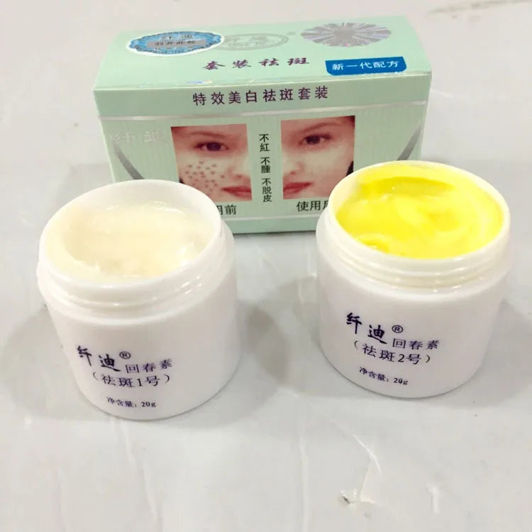 Face Whitening Cream Set for Melasma Freckles Sunspots Skin Care 2pcs