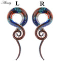 2pcs Glass Ear Plugs Tunnel Spiral Taper Body Jewelry Gauges Expander