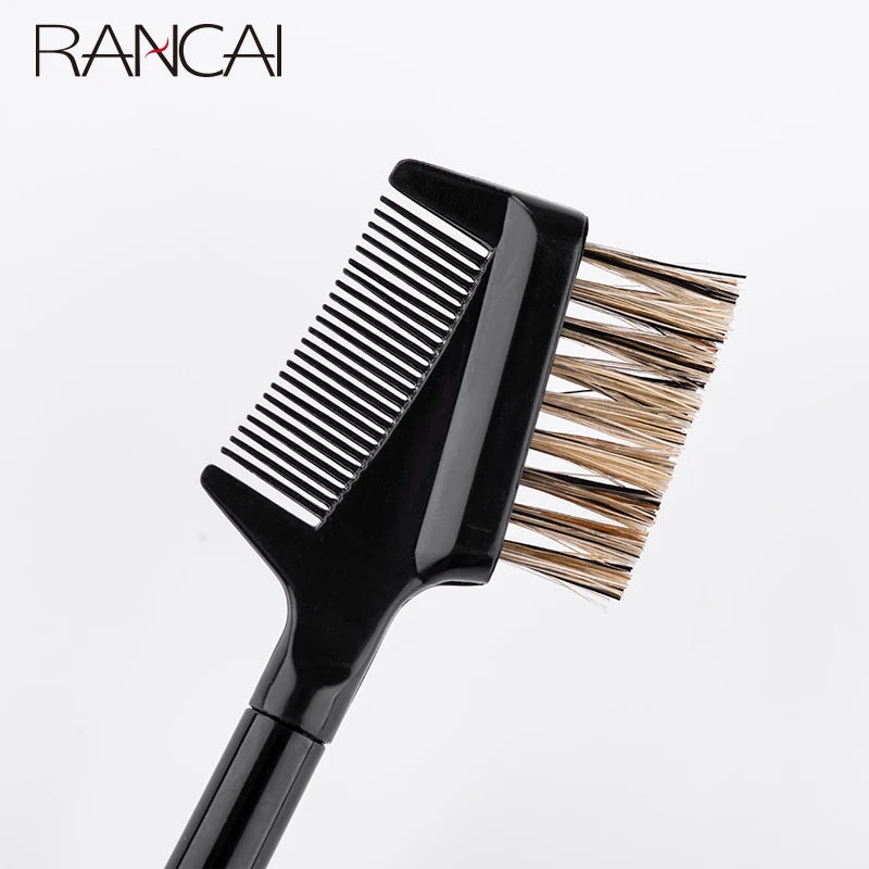 Double Headed Eyelash & Eyebrow Comb Makeup Brush - Wooden Handle