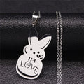 Kpop Lil Peep Love Rabbit Sad Pendant Necklace Stainless Steel Jewelry for Women