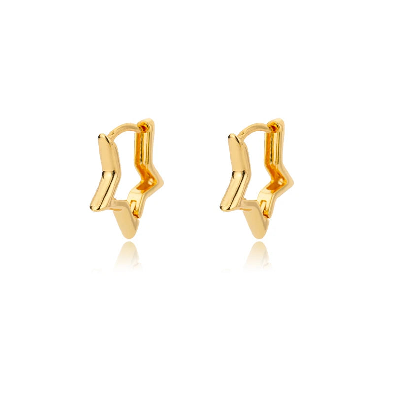 Geometric Star Hoop Earrings for Women Stainless Steel Hypoallergenic Jewelry Gift