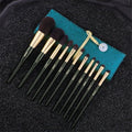 11Pcs Makeup Brush Set with Green Handle - Professional Cosmetic Tools