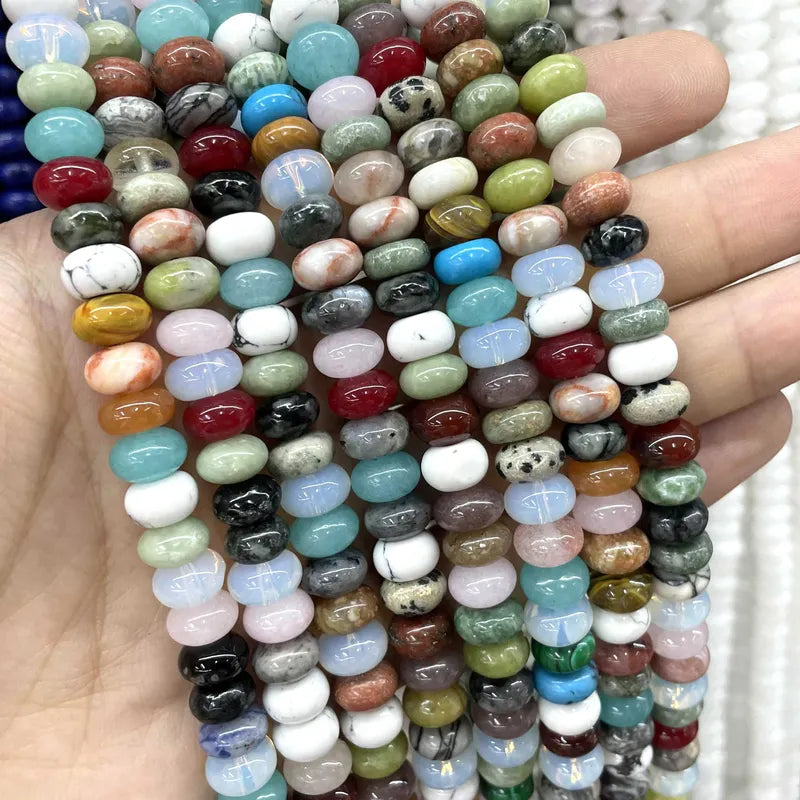 Natural Stone Spacer Beads 6-8mm for Jewelry Making DIY Bracelets and Accessories