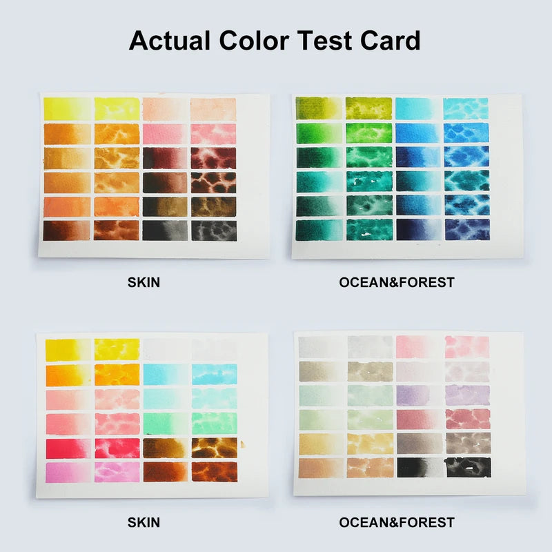 12-Color Watercolor Set - Solid Transparent Paints for Art & Craft