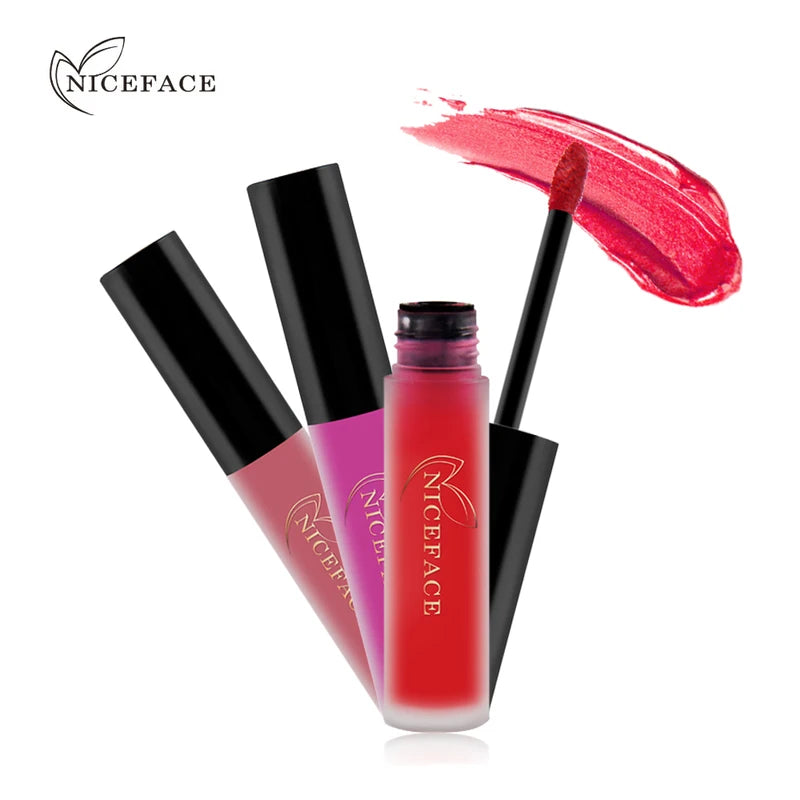 Long-lasting Waterproof Matte Lip Gloss & Liquid Lipstick - Nude, Purple, Red