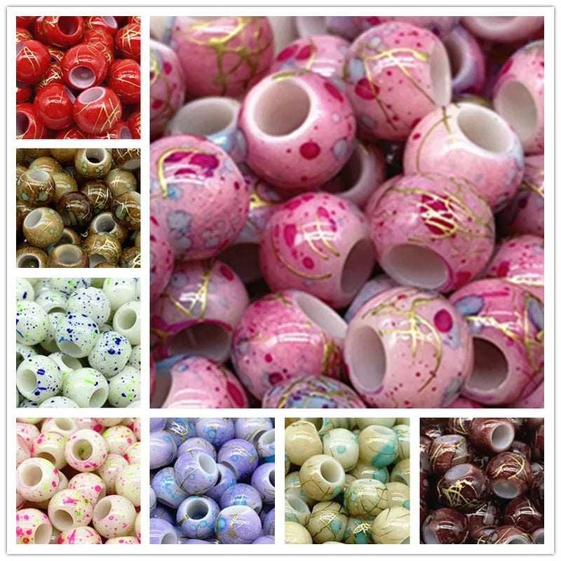 50pcs 10mm Acrylic Beads for Jewelry Making Loose Beads Craft Supplies