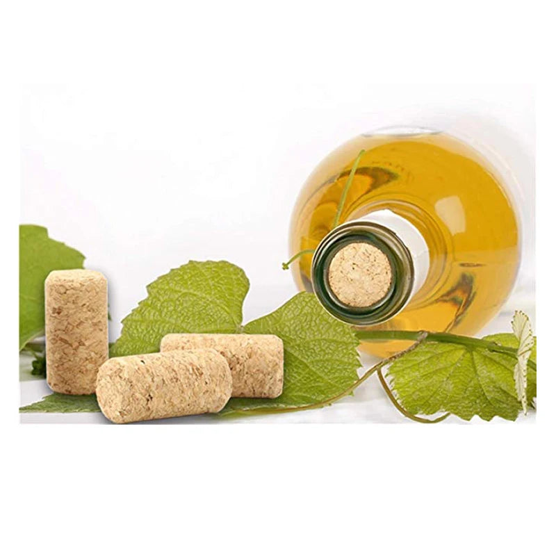 Reusable Wooden Wine Corks - Natural Straight Bottle Stopper Set for Wine & Crafts