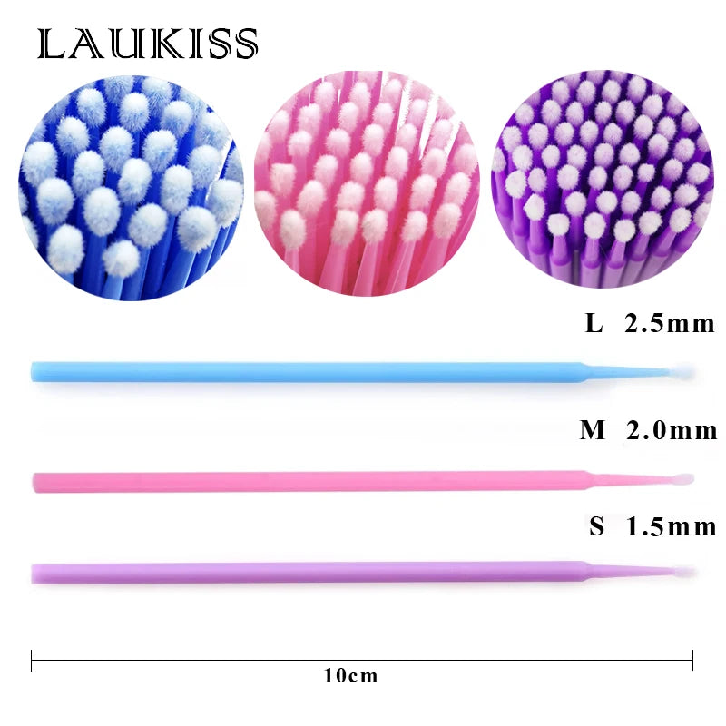 Eyelash Extension Cleaning Swabs 500pcs Microbrush Applicators Lash Lift Remover