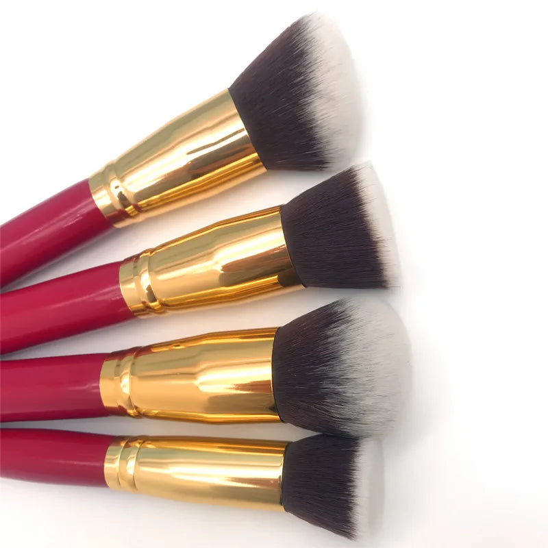 4PCS Makeup Brush Set - Professional Synthetic Face Brushes for Beauty