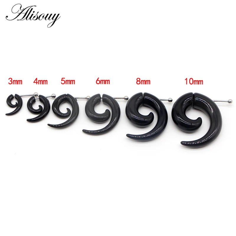 2pcs Acrylic Spiral Ear Taper Fake Gauge Body Jewelry Expanders Plugs & Tunnel