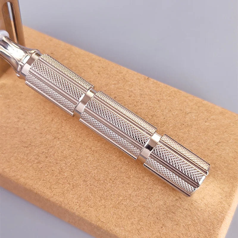 316L Stainless Steel Safety Razor Handle with Gold or Orange Finish – Durable Grooming Accessory