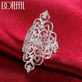 Sterling Silver Hollow Ring for Women - Wedding Engagement Party Gift Jewelry