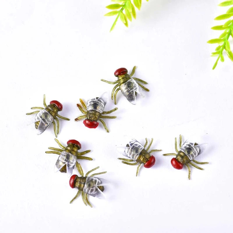 100 Pcs Fake Flies Plastic Insect Prank Toys for Halloween Party Favors