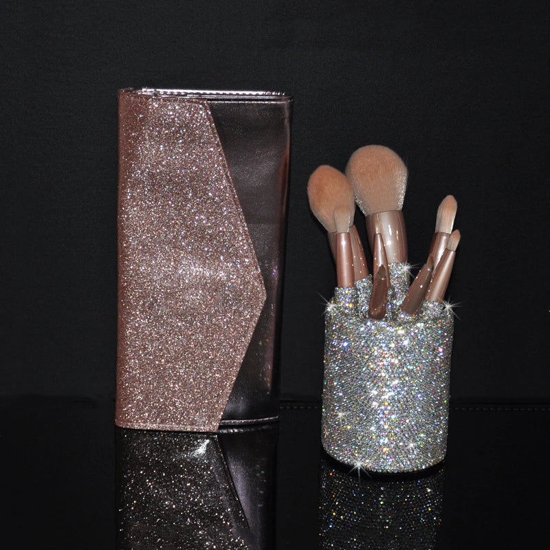 8-Piece Makeup Brush Set with Storage Tube - Blush Foundation Eye Lip Brushes