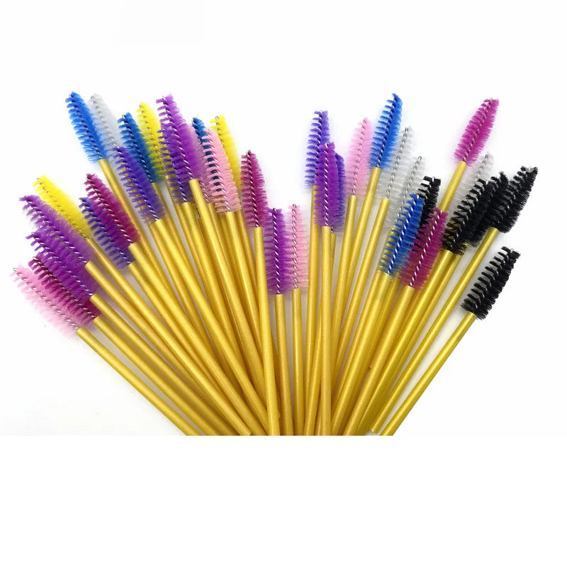 Disposable Eyelash Brush Set - 50 Makeup Applicator Wands for Eyelashes & Eyebrows