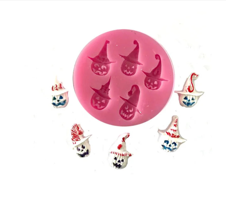 Halloween Silicone Mold Set for Fondant, Chocolate, and Cake Decorating - Skeleton, Spider, Bats, Pumpkin, Owls