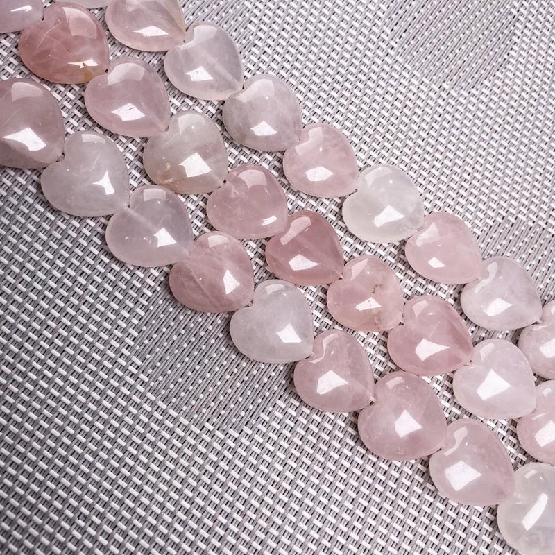 Natural Stone Heart-Shaped Beads for Jewelry Making - 16x16x8mm DIY Craft Supplies