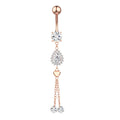 Bohemia Long Dangle Belly Button Ring Surgical Steel Crystal Navel Jewelry