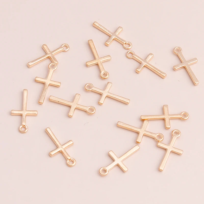 Jewelry Cross Pendants 80pcs Alloy Charms for Handmade Necklaces & Bracelets