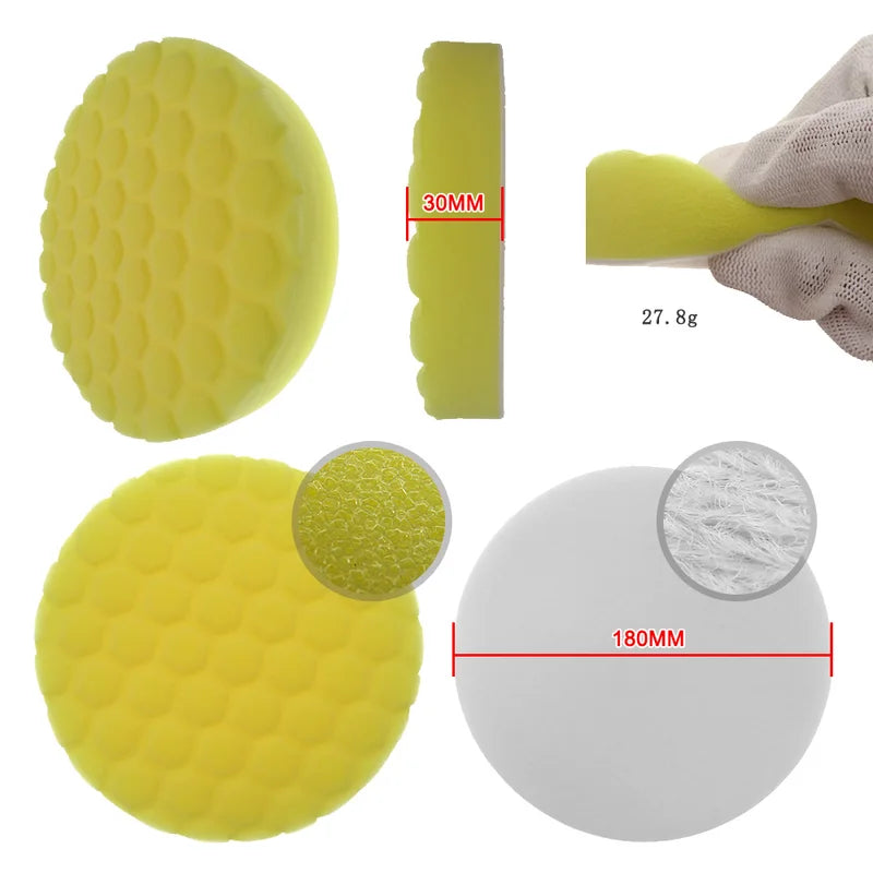 Car Polishing Buffing Sponge Pads - All Purpose 6/7 Inch for Auto Care & Repair
