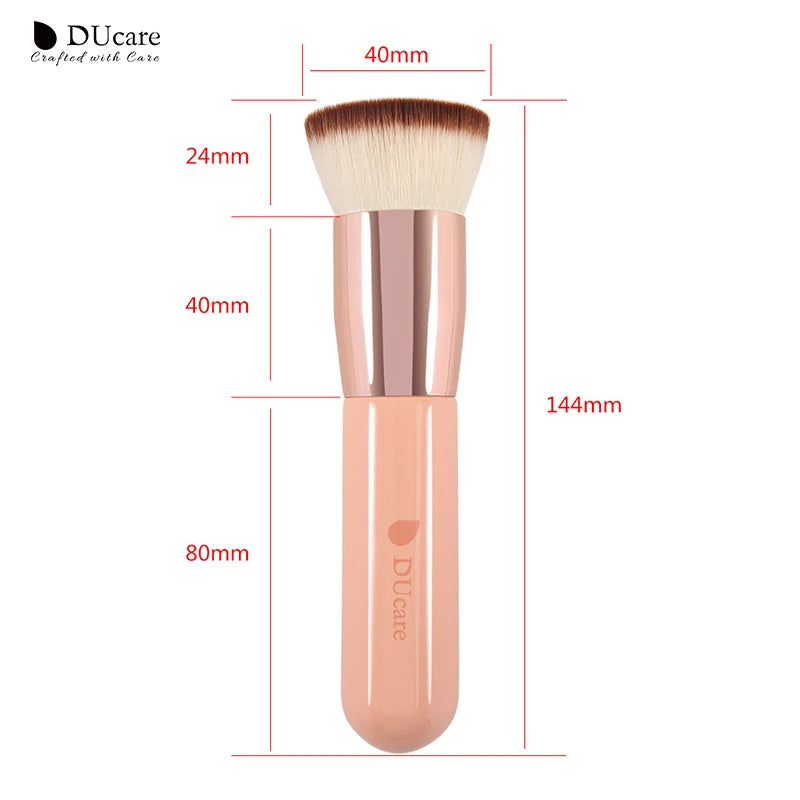 Flat Top Kabuki Foundation Brush - Synthetic Makeup Blending & Buffing Tool
