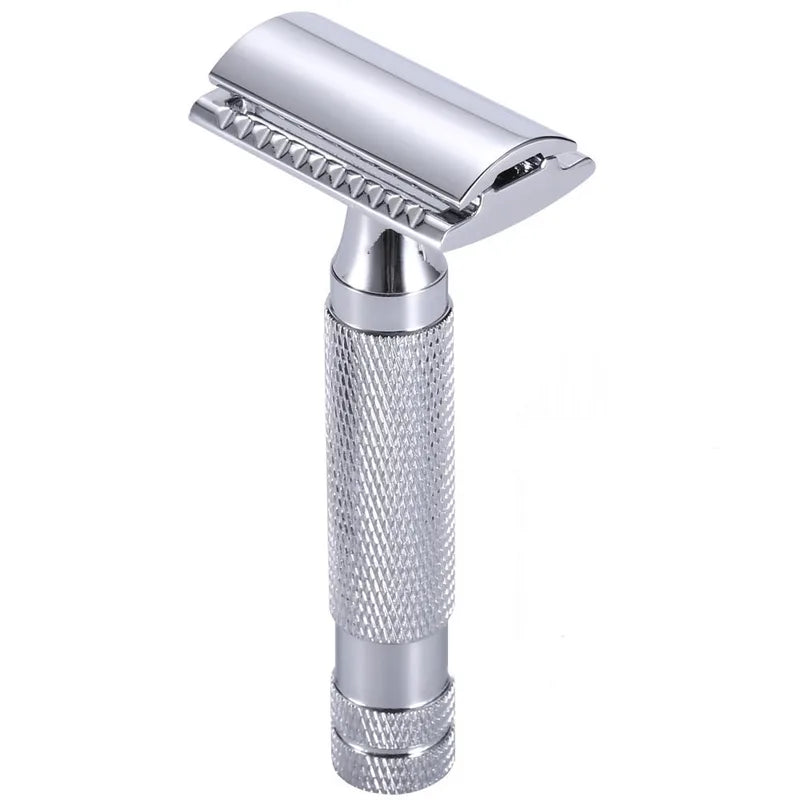 Men's Safety Razor with 5 Blades Copper Alloy Double Edge Classic Shaver Travel Kit