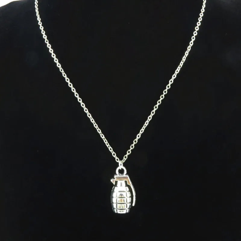 Vintage Steampunk Grenade Pendant Necklace for Women Men Jewelry Trendy Hip-Hop Grunge