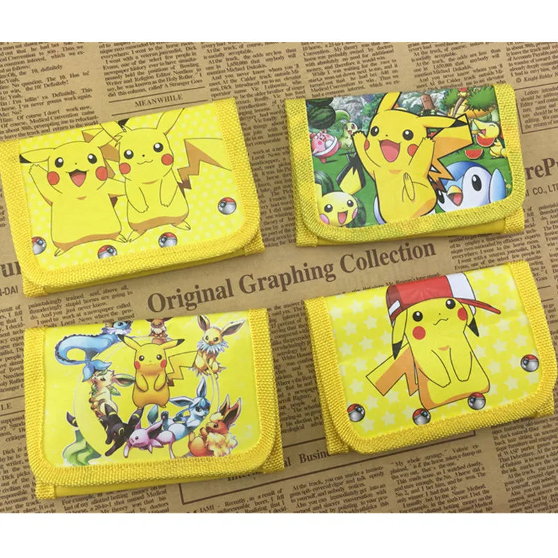 Kids Cartoon Pikachu Wallet with Coin Purse PVC Toy Gift for Children